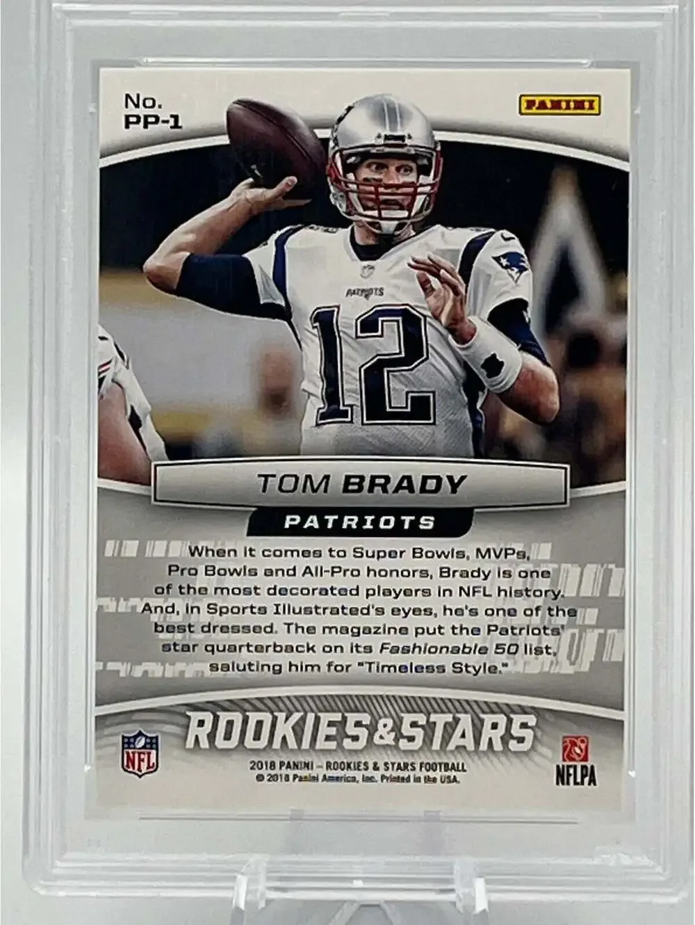 Tom Brady PSA 10 Gem Mint 2018 Panini Rookies & Stars Precision Passers #PP-1